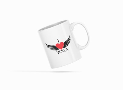 I love yoga with wings - Printed Coffee Mugs For Yoga Lovers