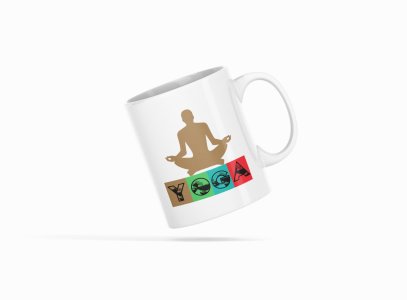 Yoga Text (BG Colourfull ) - Printed Coffee Mugs For Yoga Lovers