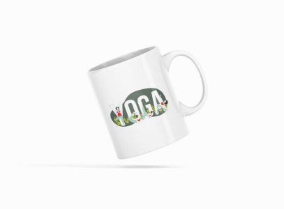 Yoga White Text - Printed Coffee Mugs For Yoga Lovers