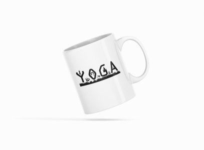 Yoga Text In Black - Printed Coffee Mugs For Yoga Lovers