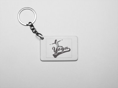 Yoga Text - Printed Acrylic Keychains(Pack Of 2)