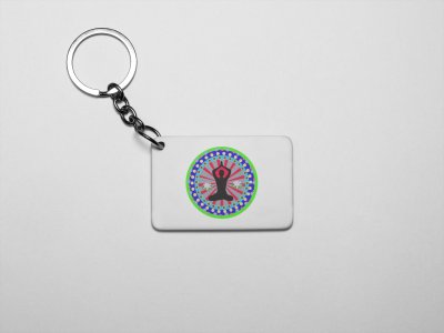 Yoga Energy Chakra Meditation - Printed Acrylic Keychains(Pack Of 2)