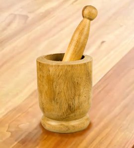 Black Pepper masher/mortar and pestle/okhal and moosal for kitchen (white)