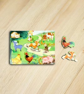 Animals based wooden multicolour puzzle game/ riddle game set specially made for kids