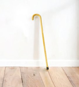 Babul wood whitish glossy long curved sticks/ curved walking cane with rubber tip for men and women