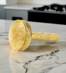 Wooden vegetable masher /Chapati press roti fluffer /pav bhaji masher for kitchen