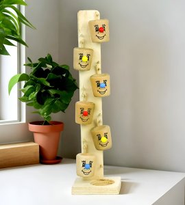 Marble slider wooden tree ball toy game set with cute smiley faces specially made for childrens