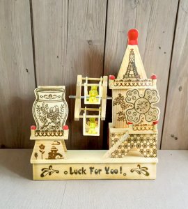 Wooden vintage showpiece house/ multiuse cottage windmill music box for home decor