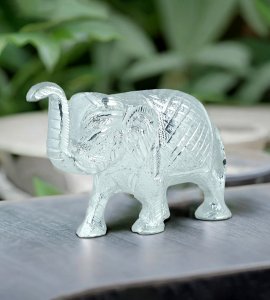 Metal shiny alloy elephant silver showpiece/ effigy for the home decor (big size)