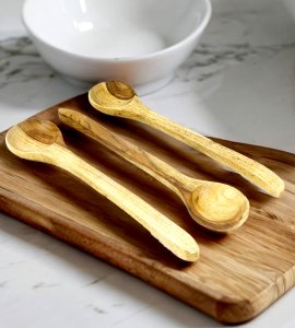 Wooden non-sticky soup ladle/ spatula/ kalchul for kitchen (set of 3)