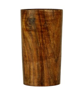 Wooden simple cylindrical glass for kitchens and dining table(SET OF 2)