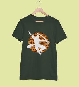 White shadowed Shree Ram printed unisex adults round neck cotton half-sleeve black tshirt specially for Navratri festival/ Durga puja