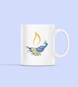 Diwali Peacock Coffee Mug - Majestic and Regal, Festive Beauty