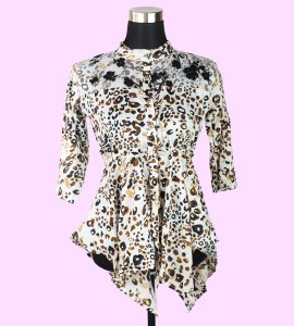 Fierce and Chic: Women's Top with Cheetah Skin Print"
