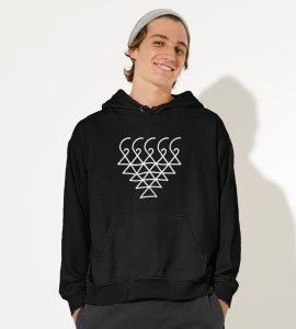 Saraswati yantra printed diwali themed unisex round neck blended black t-shirt specially for diwali festival