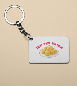 Diwali Sweet Temptations Keychain - 'Diet Gayi Tel Lene(Pack Of 2)