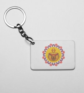 Diwali Radiance Keychain - Beautiful Diya and Rangoli Design(Pack Of 2)