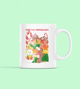 Find Santa Design Coffe Mug Trendy Design Best Surprise for Friends Kids