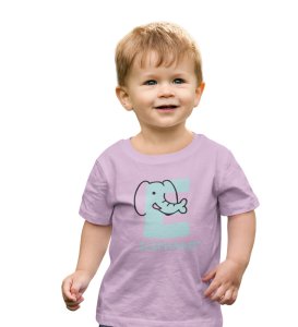 Elephantastic, Boys Round Neck Blended Cotton Tshirt (purple)

