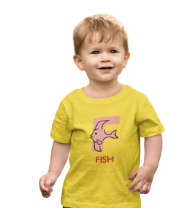 Fishy Fish, Printed Cotton tshirt (yellow) for Boys