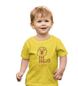 Lazy Lion, Boys Printed Crew Neck tshirt (yellow)