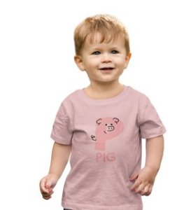 Pepper Pig, Boys Cotton Text Print Tshirt (baby pink)