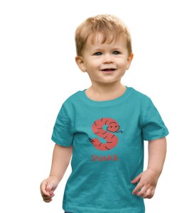 Slippery Snake, Boys Printed Crew Neck tshirt (teal)