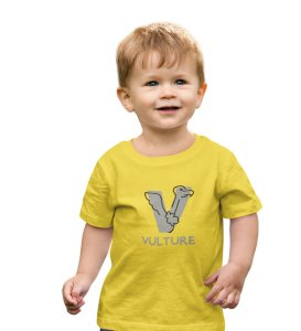 Vulture, Boys Round Neck Printed Blended Cotton tshirt (yellow)