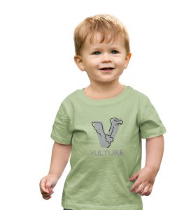 Vulture, Boys Round Neck Printed Blended Cotton tshirt (olive)