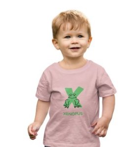 Xenopus Octopus,Boys Cotton Text Print Tshirt (baby pink)
