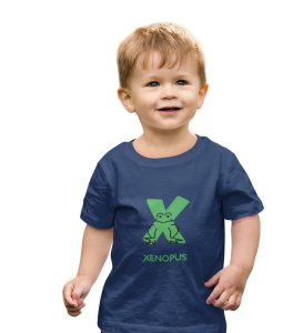 Xenopus Octopus,Boys Cotton Text Print tshirt (Navy blue) 