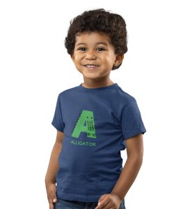 Alligator, Boys Printed Crew Neck Tshirt (Navy blue)