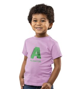Alligator, Boys Printed Crew Neck Tshirt (Purple)