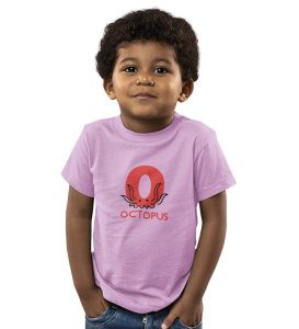 Ocean Octopus, Boys Printed Crew Neck Tshirt (Purple)