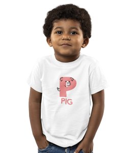 Pepper Pig, Boys Cotton Text Print Tshirt (White) 