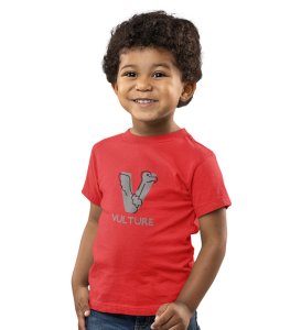 Vulture, Boys Round Neck Printed Blended Cotton Tshirt (Red)