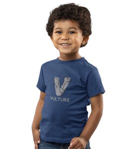 Vulture, Boys Round Neck Printed Blended Cotton Tshirt (Navy blue)