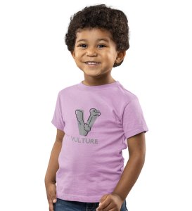 Vulture, Boys Round Neck Printed Blended Cotton Tshirt (Purple)