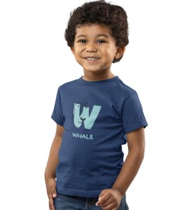 Whale, Boys Printed Crew Neck Tshirt (Navy blue)
Printed Cotton Tshirt for Boys
