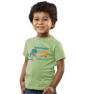Basketballer Dino, Printed Cotton Tshirt for Boys

