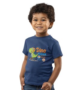 Dino Rider, Boys Round Neck Printed Blended Cotton Tshirt