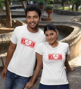 Mr Goofy/Mrs Well-Dressed Printed Couple (White) T-shirts