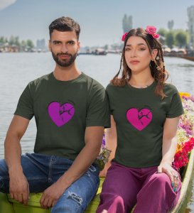 HeartBreaks Printed (green) T-shirts For Couple