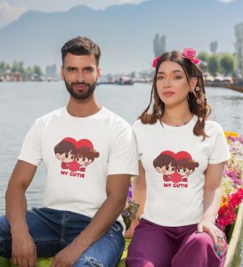 My Cute Lover Printed Couple (White) T-shirts