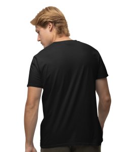 HopOfferAdventure Awaits Black Round Neck Cotton Half Sleeved Men's T-Shirt with Printed Graphics