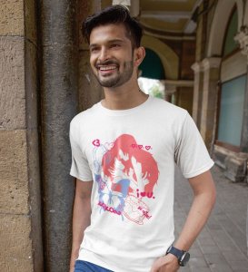 Tangled Souls Round Neck Half Sleeves White Printed Graphic T Shirt