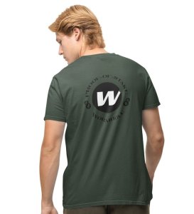 Proof Of StakeWings Green Round Neck Cotton Half Sleeved Men's T-Shirt with Printed Graphics