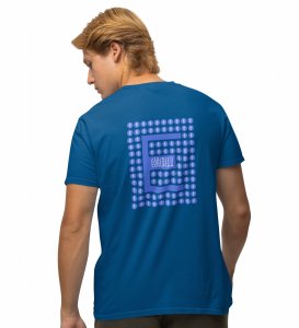 Colourful Cryptocosm Wings Blue Round Neck Cotton Half Sleeved Mens TShirt with Printed Graphics