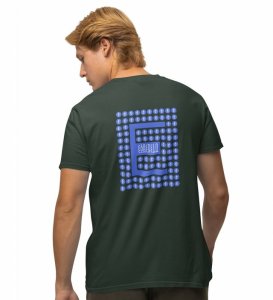 Colourful Cryptocosm Wings Green Round Neck Cotton Half Sleeved Men's T-Shirt with Printed Graphics
