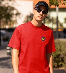 Future Of Money Wings Red Round Neck Cotton Half Sleeved Men's T-Shirt with Printed Graphics